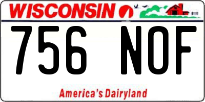 WI license plate 756NOF
