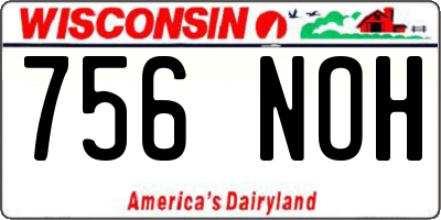 WI license plate 756NOH