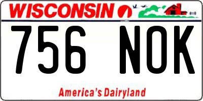 WI license plate 756NOK
