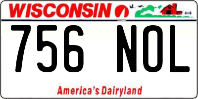 WI license plate 756NOL