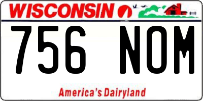 WI license plate 756NOM