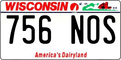WI license plate 756NOS