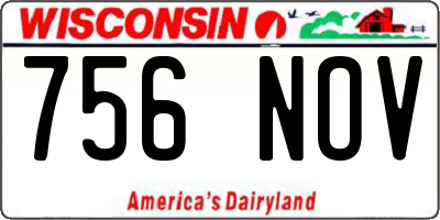 WI license plate 756NOV