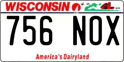 WI license plate 756NOX
