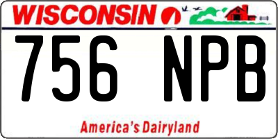WI license plate 756NPB