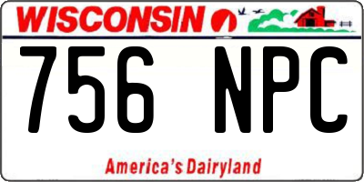 WI license plate 756NPC