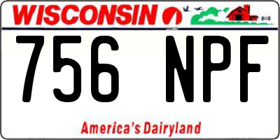 WI license plate 756NPF