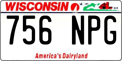 WI license plate 756NPG