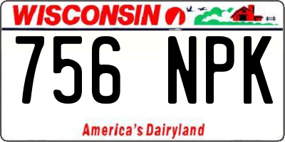 WI license plate 756NPK
