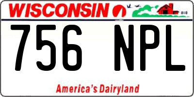 WI license plate 756NPL