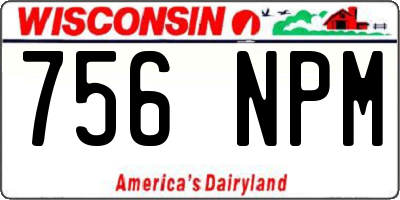 WI license plate 756NPM