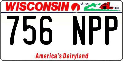 WI license plate 756NPP