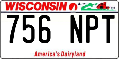 WI license plate 756NPT