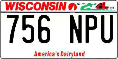 WI license plate 756NPU