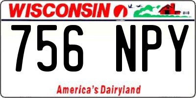 WI license plate 756NPY