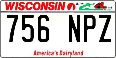 WI license plate 756NPZ
