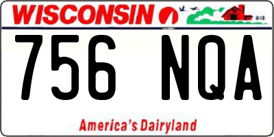 WI license plate 756NQA