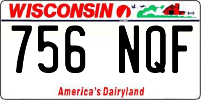 WI license plate 756NQF