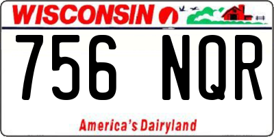 WI license plate 756NQR