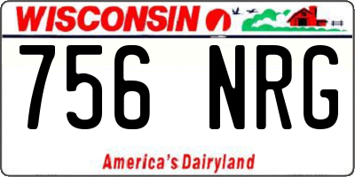 WI license plate 756NRG
