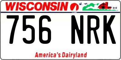 WI license plate 756NRK