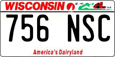 WI license plate 756NSC