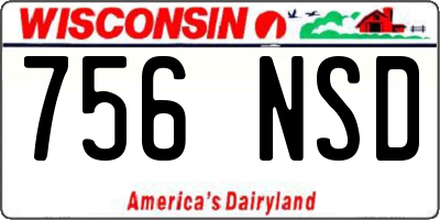 WI license plate 756NSD