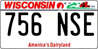 WI license plate 756NSE