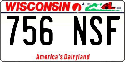 WI license plate 756NSF