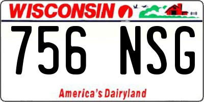 WI license plate 756NSG
