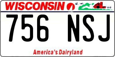 WI license plate 756NSJ