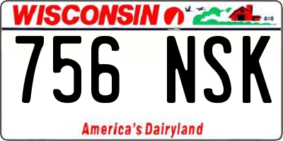 WI license plate 756NSK