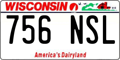 WI license plate 756NSL