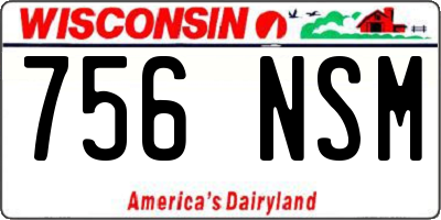 WI license plate 756NSM