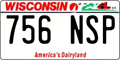 WI license plate 756NSP