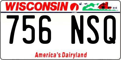 WI license plate 756NSQ