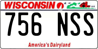 WI license plate 756NSS