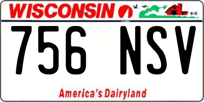 WI license plate 756NSV