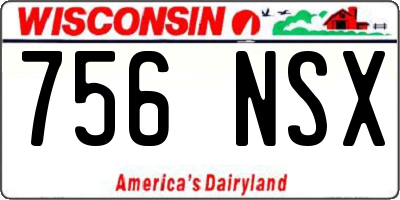WI license plate 756NSX