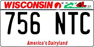 WI license plate 756NTC