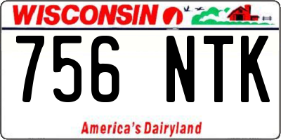WI license plate 756NTK