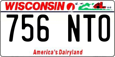 WI license plate 756NTO
