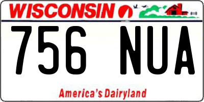 WI license plate 756NUA