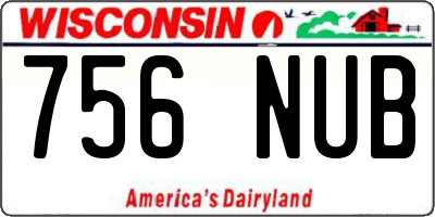 WI license plate 756NUB