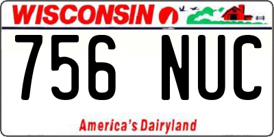 WI license plate 756NUC