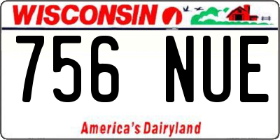 WI license plate 756NUE
