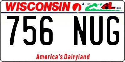 WI license plate 756NUG