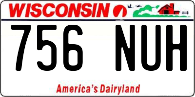 WI license plate 756NUH