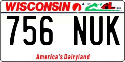WI license plate 756NUK
