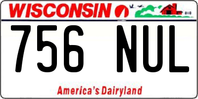 WI license plate 756NUL